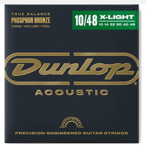 DUNLOP PHOSPHOR BRONZE ACOUSTIC GUITAR STRINGS 10-48