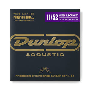 DUNLOP PHOSPHOR BRONZE ACOUSTIC GUITAR STRINGS 11-52