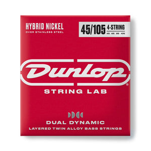 DUNLOP DUAL DYNAMIC LAYERED TWIN ALLOY HYBRID WOUND NICKEL BASS STRINGS 45-105
