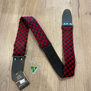 Colonial checker rag strap - red & black