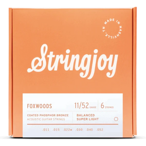 Stringjoy Foxwoods | Super Light Gauge (11-52) Coated Phosphor Bronze Acoustic Guitar Strings