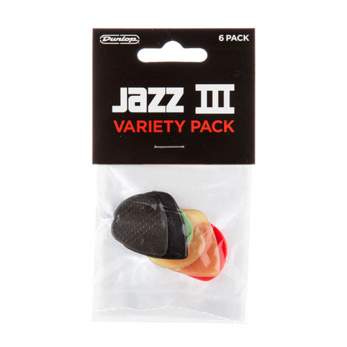 DUNLOP JAZZ III PICK VARIETY PACK - 6 PACK