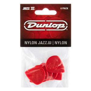 DUNLOP JAZZ III NYLON PICK 1.38MM - 6 PACK