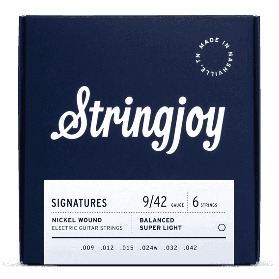 Stringjoy Signatures | Balanced Super Light Gauge (9-42) Nickel Wound Electric Guitar Strings