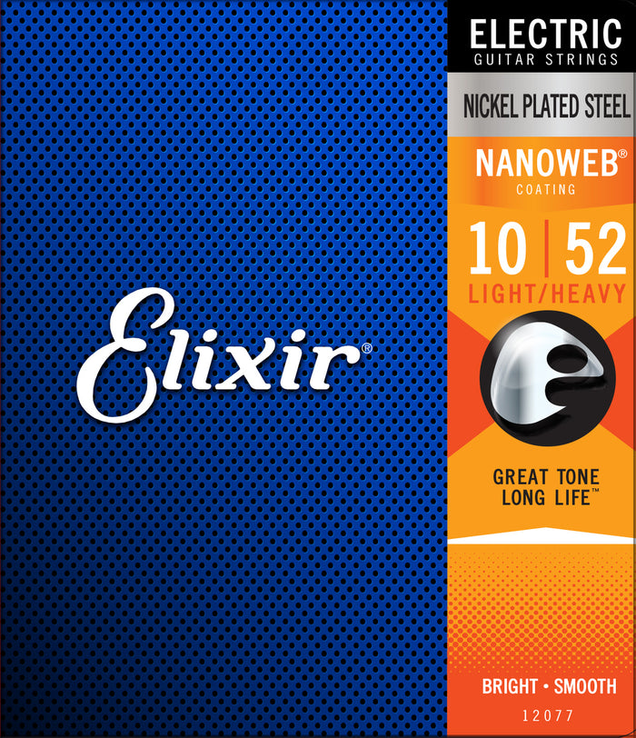Elixir Electric Guitar Strings Nanoweb 10-52 Light/Heavy