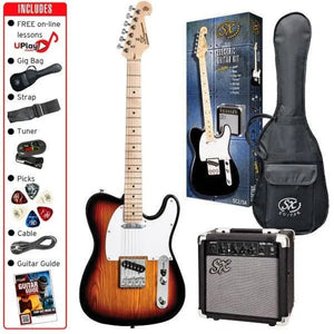 SX TL Style Beginners Plug 'n Play Electric Guitar & Amp Pack - Sunburst