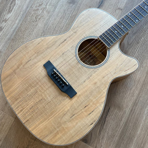 Martinez '31 Series' Spalted Maple Acoustic-Electric with Hardcase (Natural Satin)