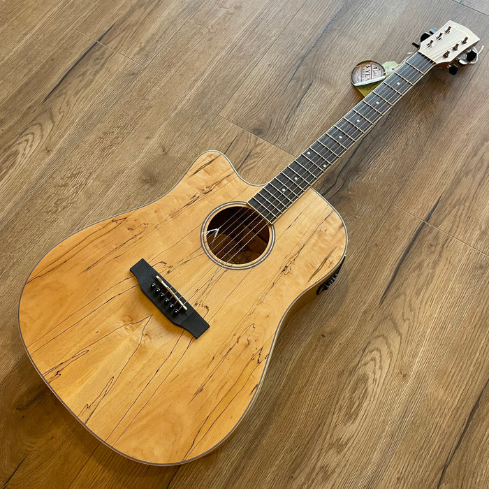Martinez '31 Series' Spalted Maple Acoustic-Electric Left Handed (Natural Gloss)