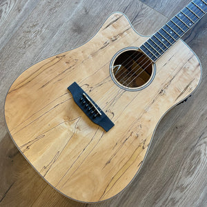 Martinez '31 Series' Spalted Maple Acoustic-Electric Left Handed (Natural Gloss)