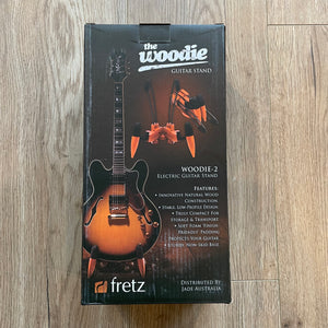 Fretz 'Woodie 2' Wooden Folding Electric Guitar Stand (Natural Gloss)