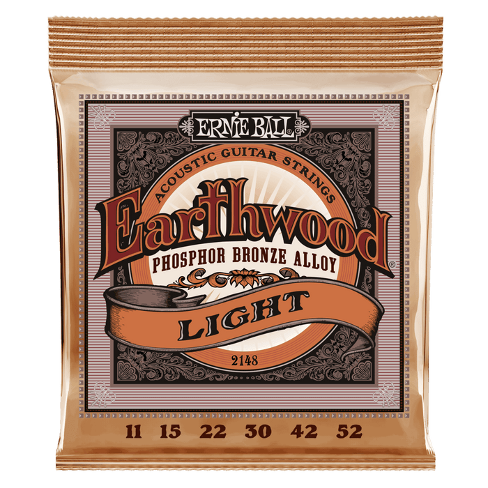LIGHT EARTHWOOD PHOSPHOR BRONZE ACOUSTIC GUITAR STRINGS 11-52 GAUGE