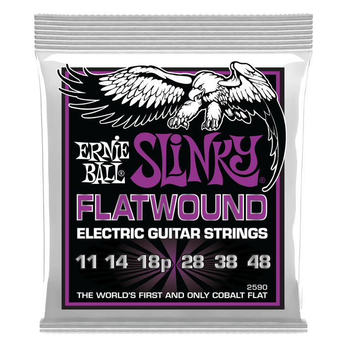 ERNIE BALL POWER SLINKY COBALT ELECTRIC FLATWOUND GUITAR STRINGS 11-48 GAUGE